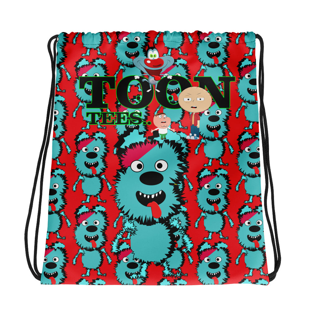 ToonTees  Blue  Furry Drawstring  Bag
