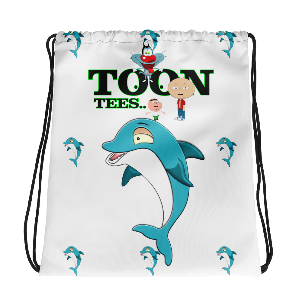 ToonTees Finny Dolphin    Drawstring  Bag
