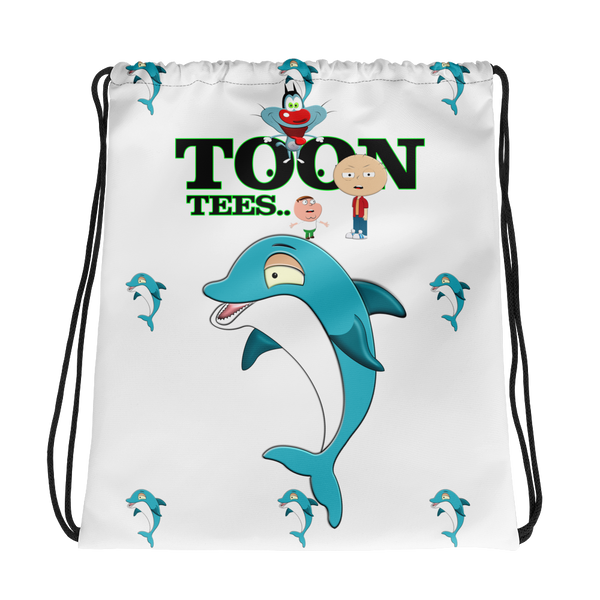 ToonTees Finny Dolphin    Drawstring  Bag