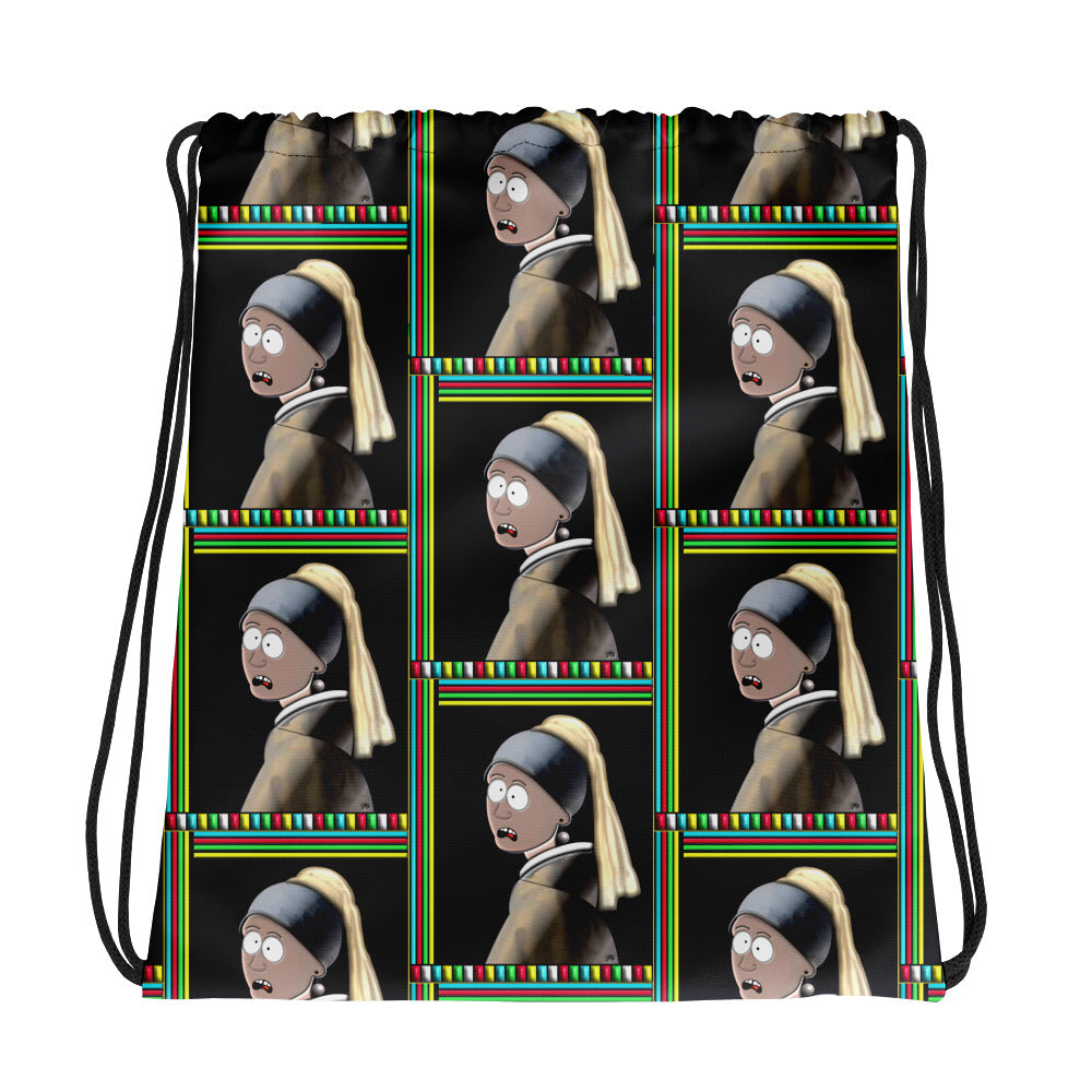 ToonTees  Girl in a Hoodie    Drawstring  Bag
