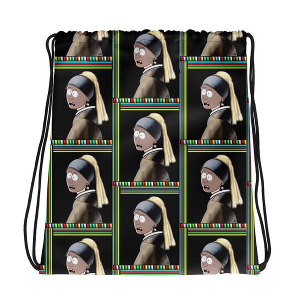 ToonTees  Girl in a Hoodie    Drawstring  Bag